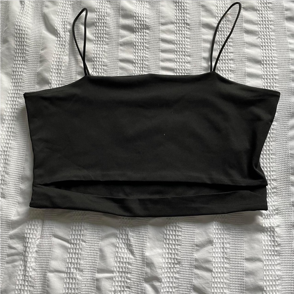 SHEIN black crop top with cut out